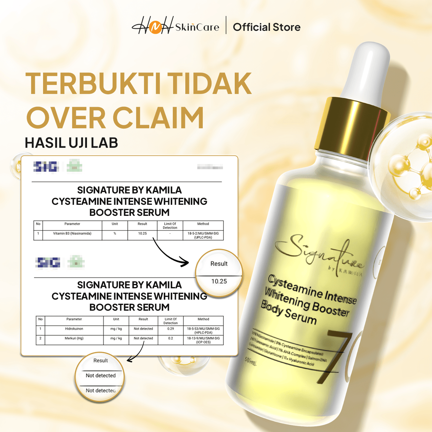 HNH Skincare - Cysteamine Body Serum | HNH Skincare | Paket HB Dosting Pencerah Kulit | Cysteamine Intense Whitening Booster Body Serum & Lotion - hnhskincare