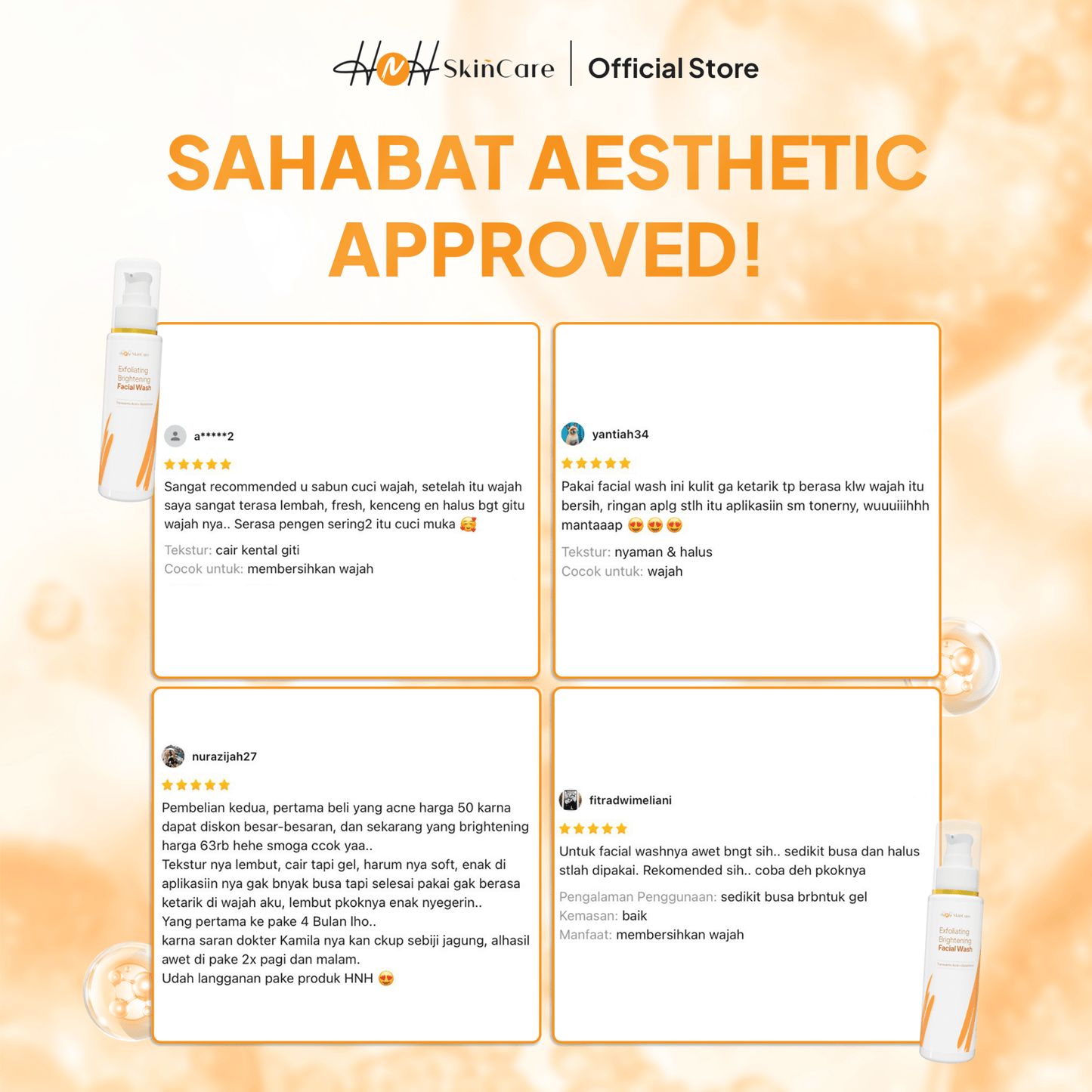 HNH Skincare - Facial Wash Ultimate - Sabun Cuci Muka Gentle Mencerahkan untuk Semua Jenis Kulit & Kulit Kusam - hnhskincare