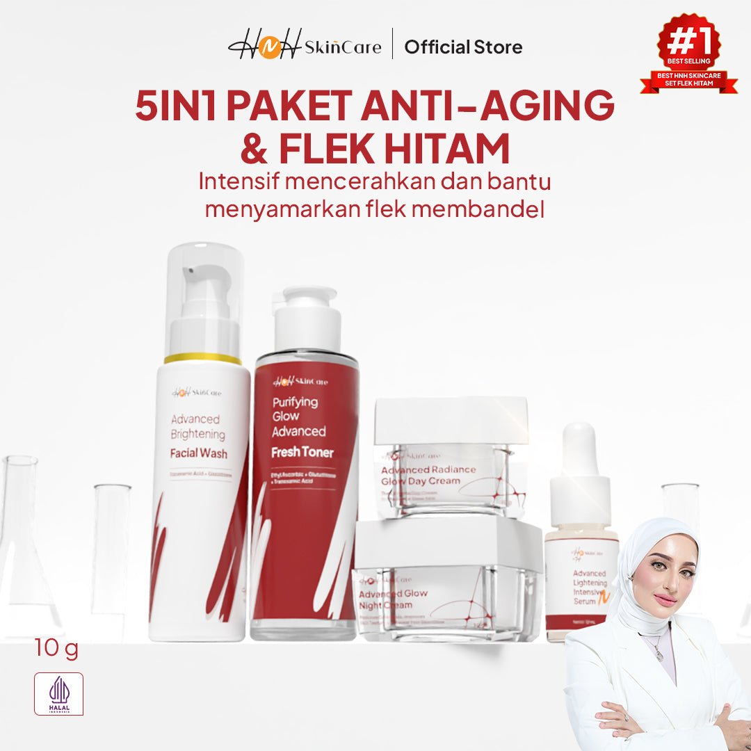 HNH Skincare - HNH Advanced Glow Package 5 in 1 / Paket Untuk Flek Hitam dan Anti Aging - hnhskincare