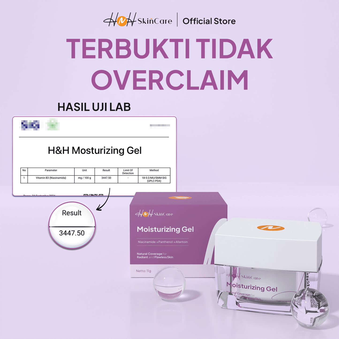 HNH Skincare - Moisturizer Gel - Pelembap Wajah Gel Ringan untuk Semua Jenis Kulit - hnhskincare