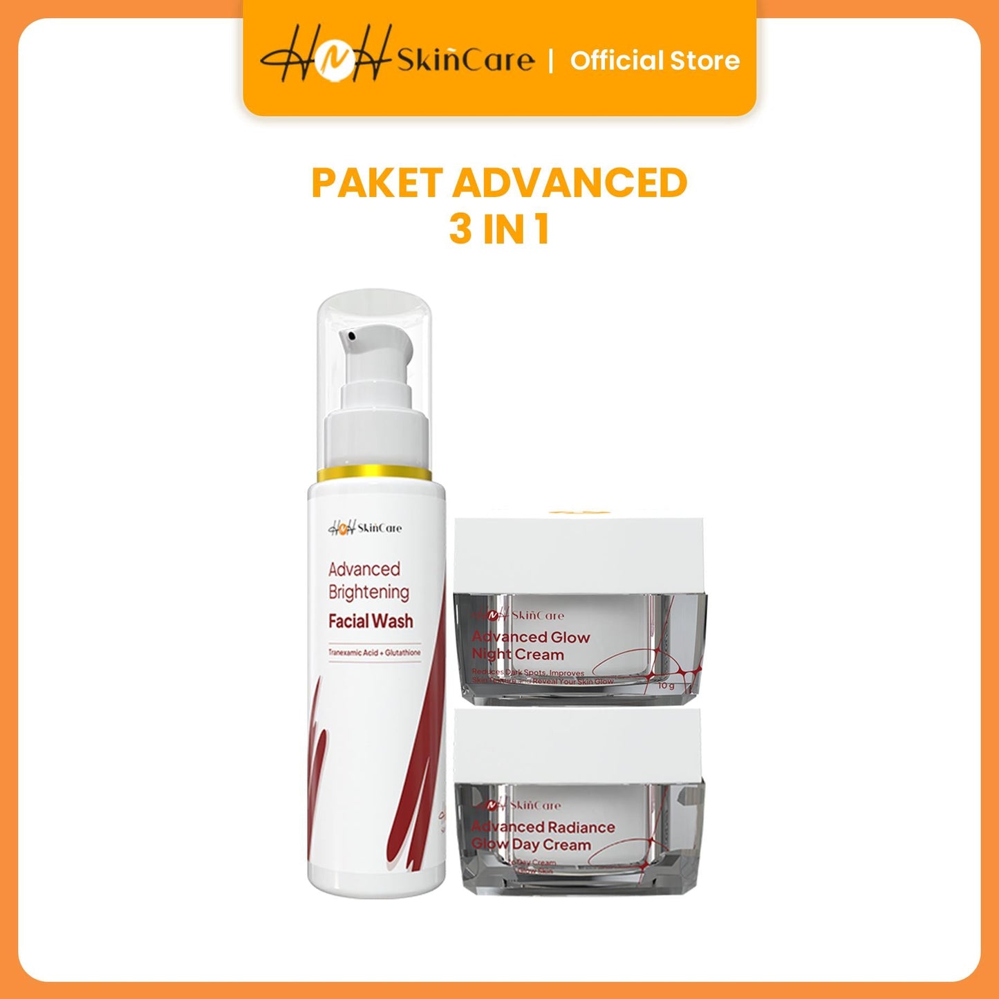 HNH Skincare - Paket Hemat 3 in 1 Advance, Paket Skincare Untuk Flek & Kulit Kusam - hnhskincare