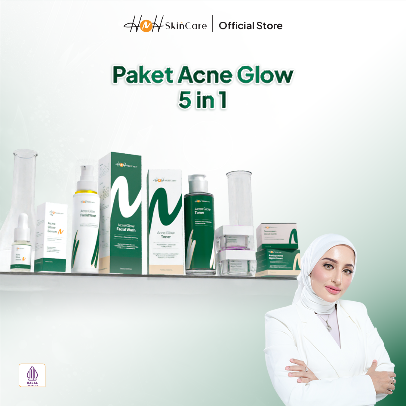 HNH Paket Acne Basic, 5 IN 1 ATASI JERAWAT DAN BERUNTUS SECARA EFEKTIF