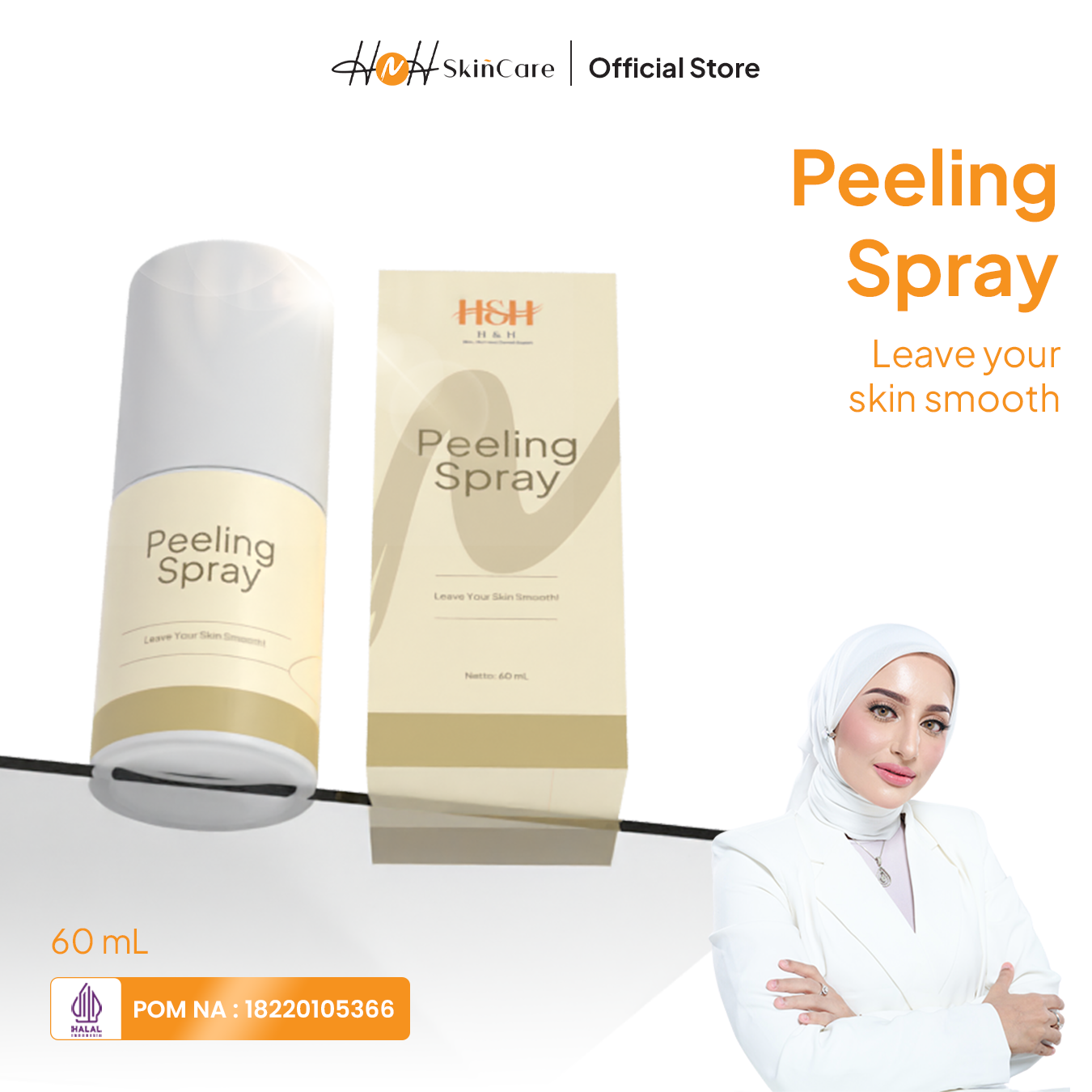HNH Skincare - Peeling Spray - Peeling Gel Exfoliating Badan untuk Membantu Mengangkat Daki