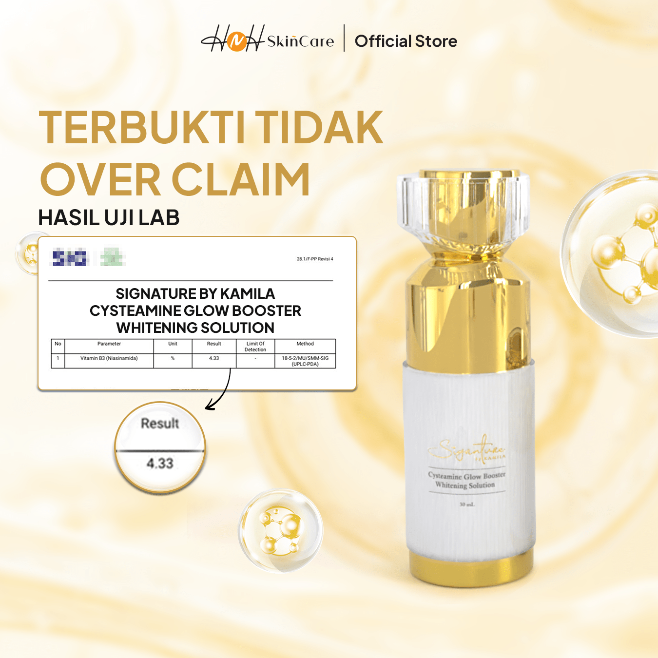 Signature by Kamila - Bundling Cysteamine Glow Booster Serum Solution & Cream Perawatan Pencerah Wajah untuk Menyamarkan Flek dan Mencerahkan - hnhskincare