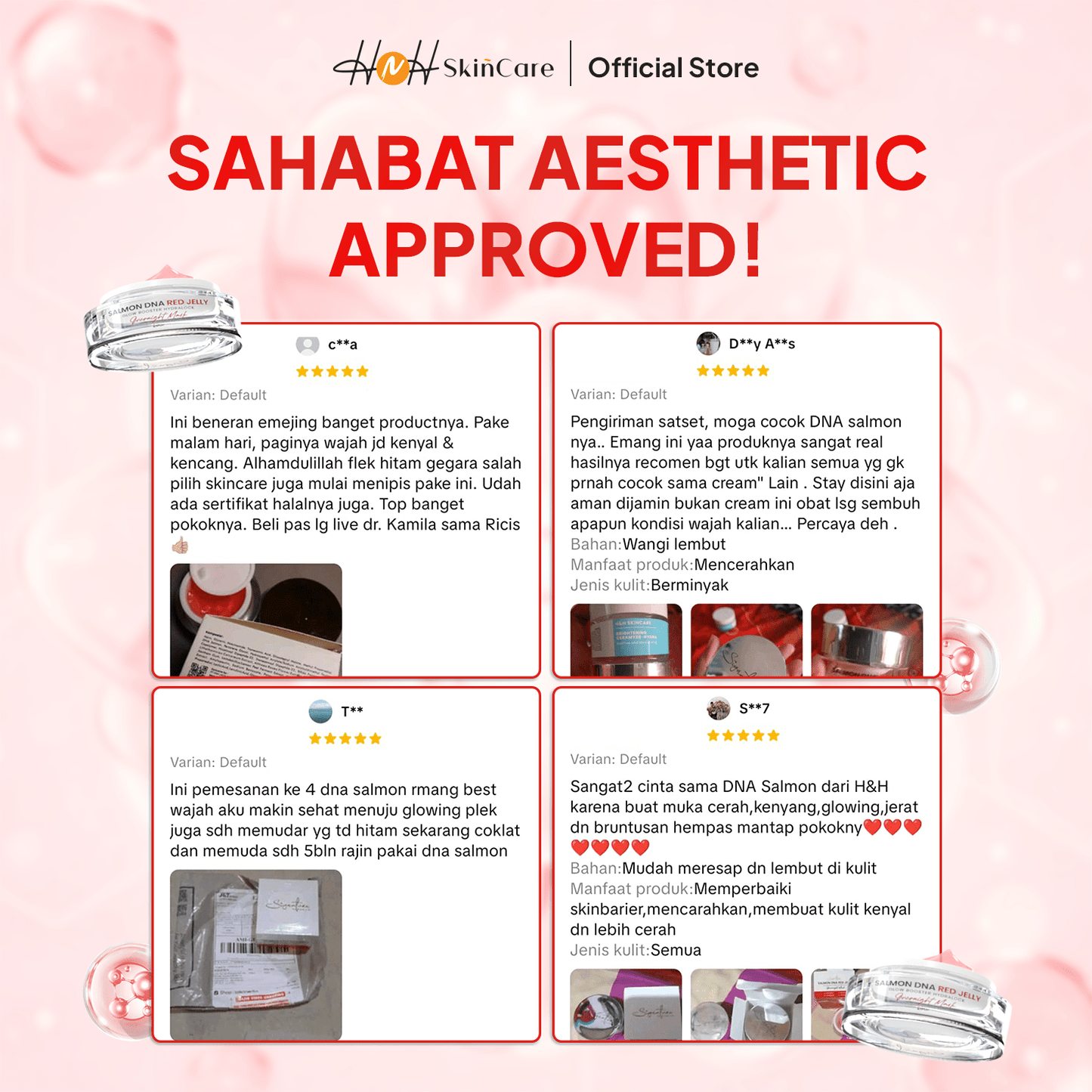 Signature by Kamila - Salmon DNA Red Jelly - Sleeping Masker Salmon DNA untuk Kulit Glowing - hnhskincare