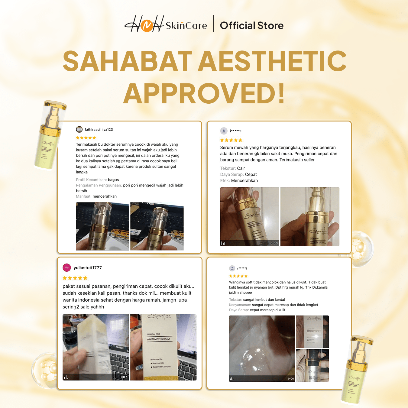 Signature by Kamila - Salmon DNA Whitening Serum - Serum Mencerahkan Wajah / Menyamarkan Flek Hitam - hnhskincare