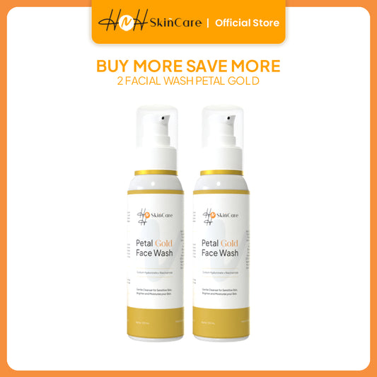 HNH Skincare - Bundling 2 Petal Gold Face Wash - Sabun Cuci Muka Gentle untuk Kulit Kering / Sensitif