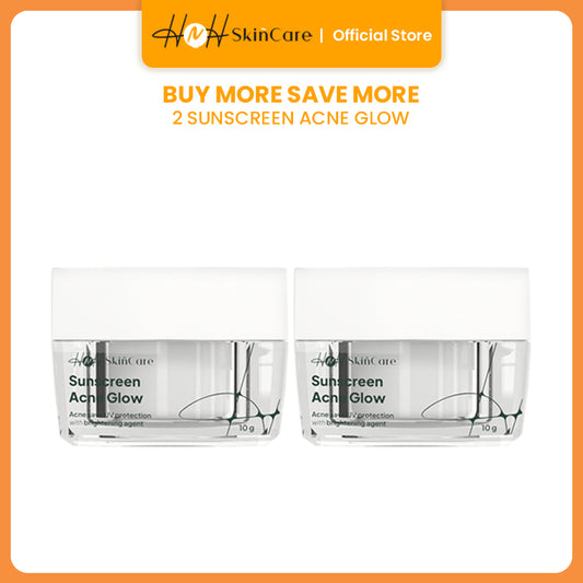 HNH Skincare - Bundling 2 Sunscreen Acne Glow - Sunscreen Wajah SPF 30 PA+++ untuk Kulit Berminyak, Berjerawat