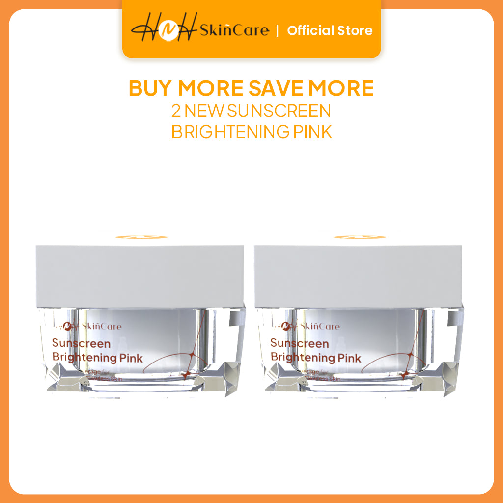 HNH Skincare - Bundling 2 Sunscreen Brightening Pink - Tone Up Sunscreen Wajah SPF 50 PA++++ untuk Kulit Kusam