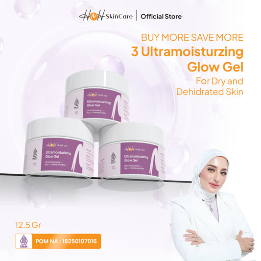 HNH Skincare - Bundling 3 Ultramoisturizing Glow Gel - Moisturizer Pelembab Wajah untuk Kulit Kering Sensitif