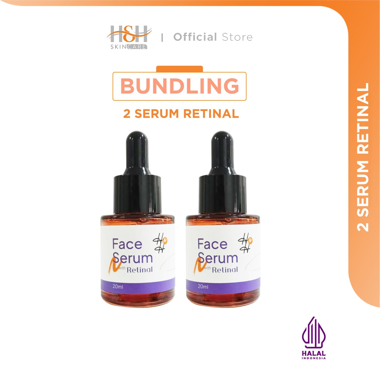 HNH Skincare - Bundling Face Serum with Retinal - Alternatif Serum Retinol untuk Menyamarkan Kerutan