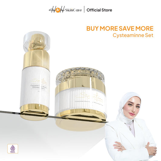 Signature by Kamila - Bundling Cysteamine Glow Booster Serum Solution & Cream Perawatan Pencerah Wajah untuk Menyamarkan Flek dan Mencerahkan