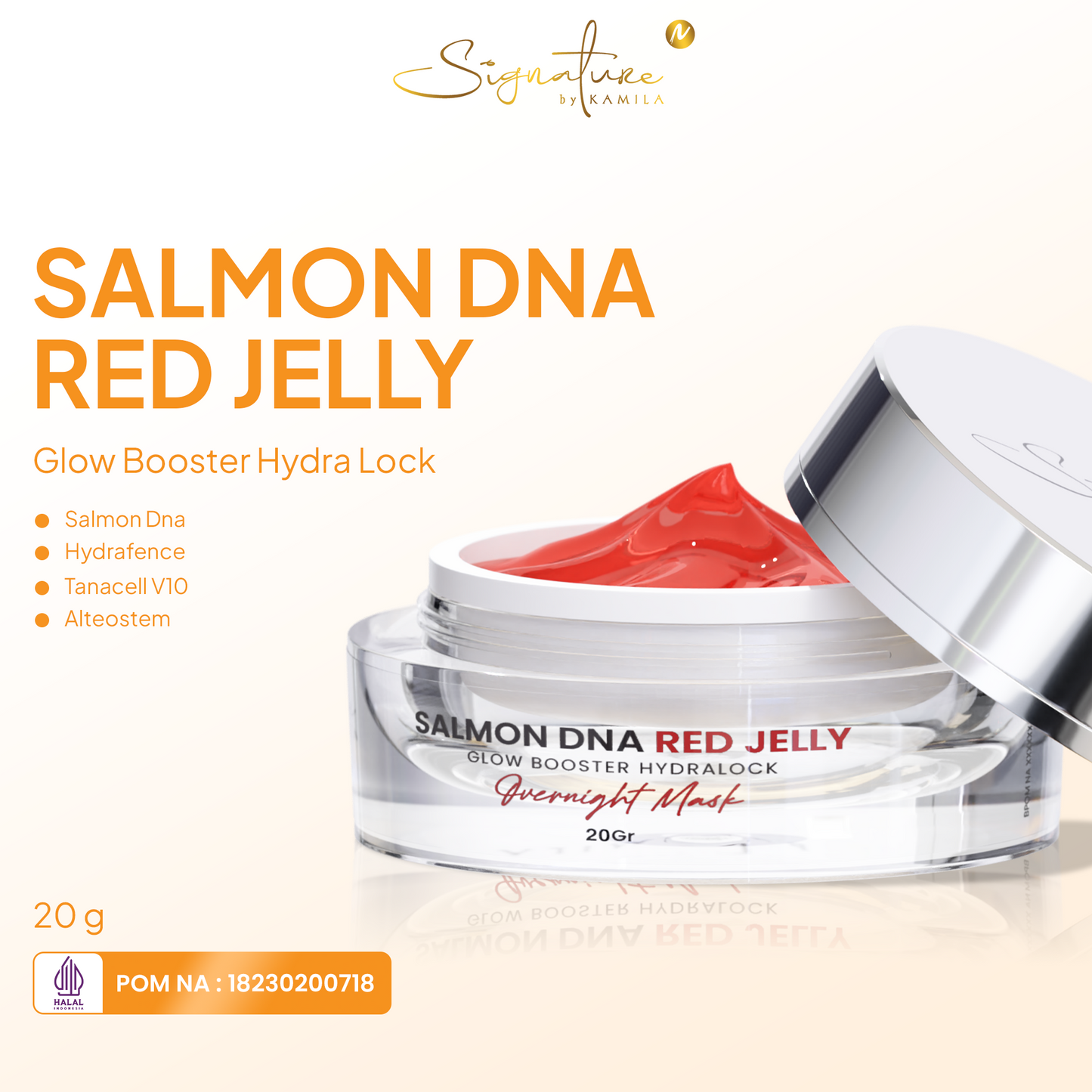 Signature by Kamila - Salmon DNA Red Jelly - Sleeping Masker Salmon DNA untuk Kulit Glowing