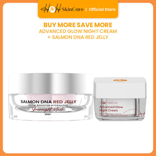 HNH Skincare - Buy 1 Advanced Glow Night Cream Get 1 Free DNA Salmon Active Red Jelly Booster Signature By Kamila