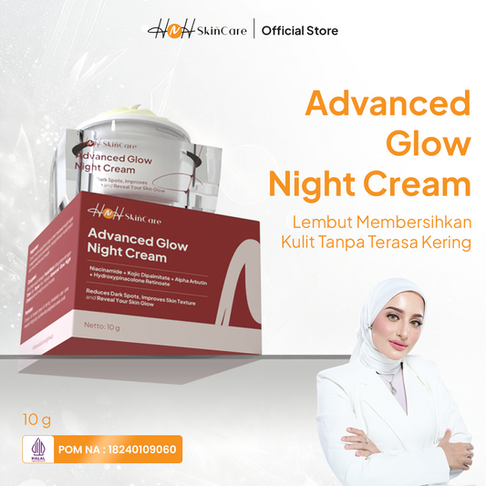 HNH Skincare - Advanced Glow Night Cream - Krim Malam Glowing Mencerahkan dan Menyamarkan Flek Hitam