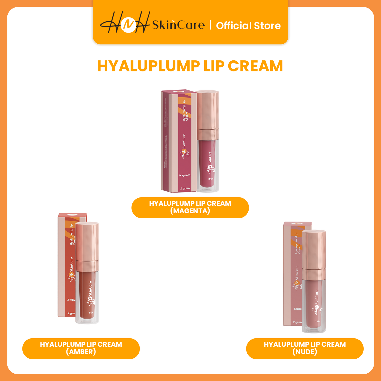 HNH Skincare - Hyaluplump Lipcream - Lipcream Matte Tahan Lama dan Melembapkan