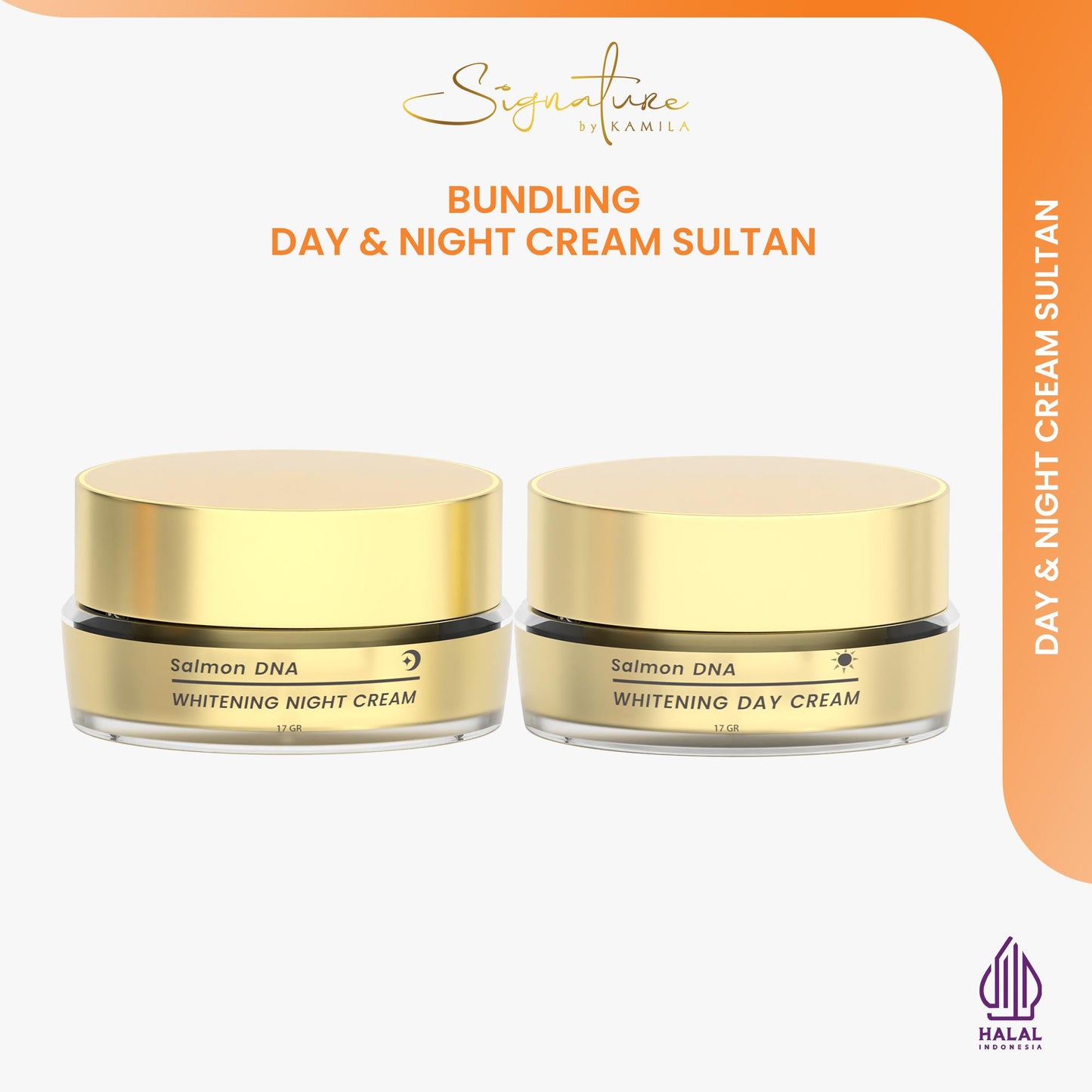 Signature by Kamila - Bundling Salmon DNA Whitening Day Cream & Salmon DNA Whitening Night Cream / Krim Pagi & Malam Membantu Mencerahkan