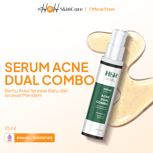 HNH Skincare - Serum Acne Dual Combo - Acne Serum untuk Mengatasi Jerawat Batu dan Jerawat Mendem