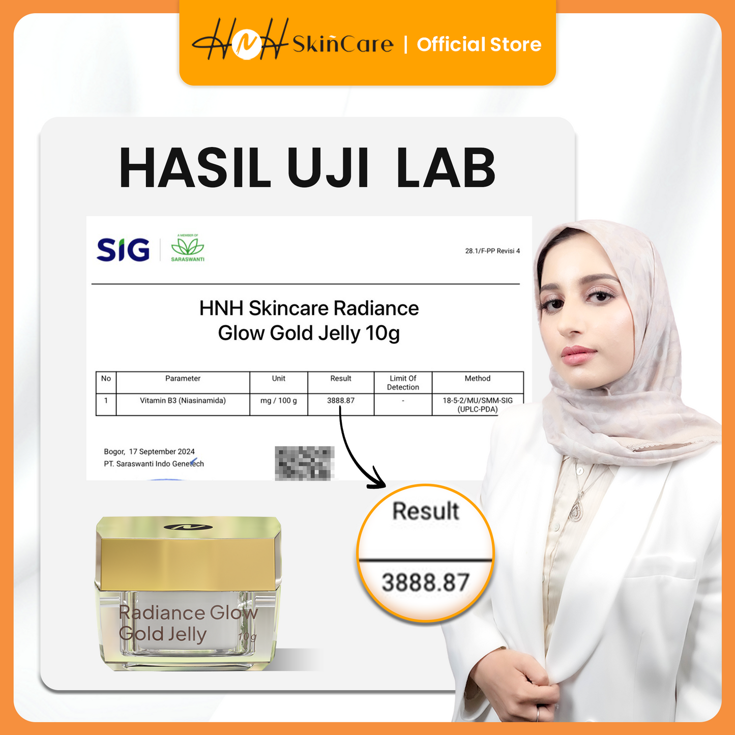 HNH Skincare - Radiance Glow Gold Jelly - Gold Jelly Booster untuk Anti Aging
