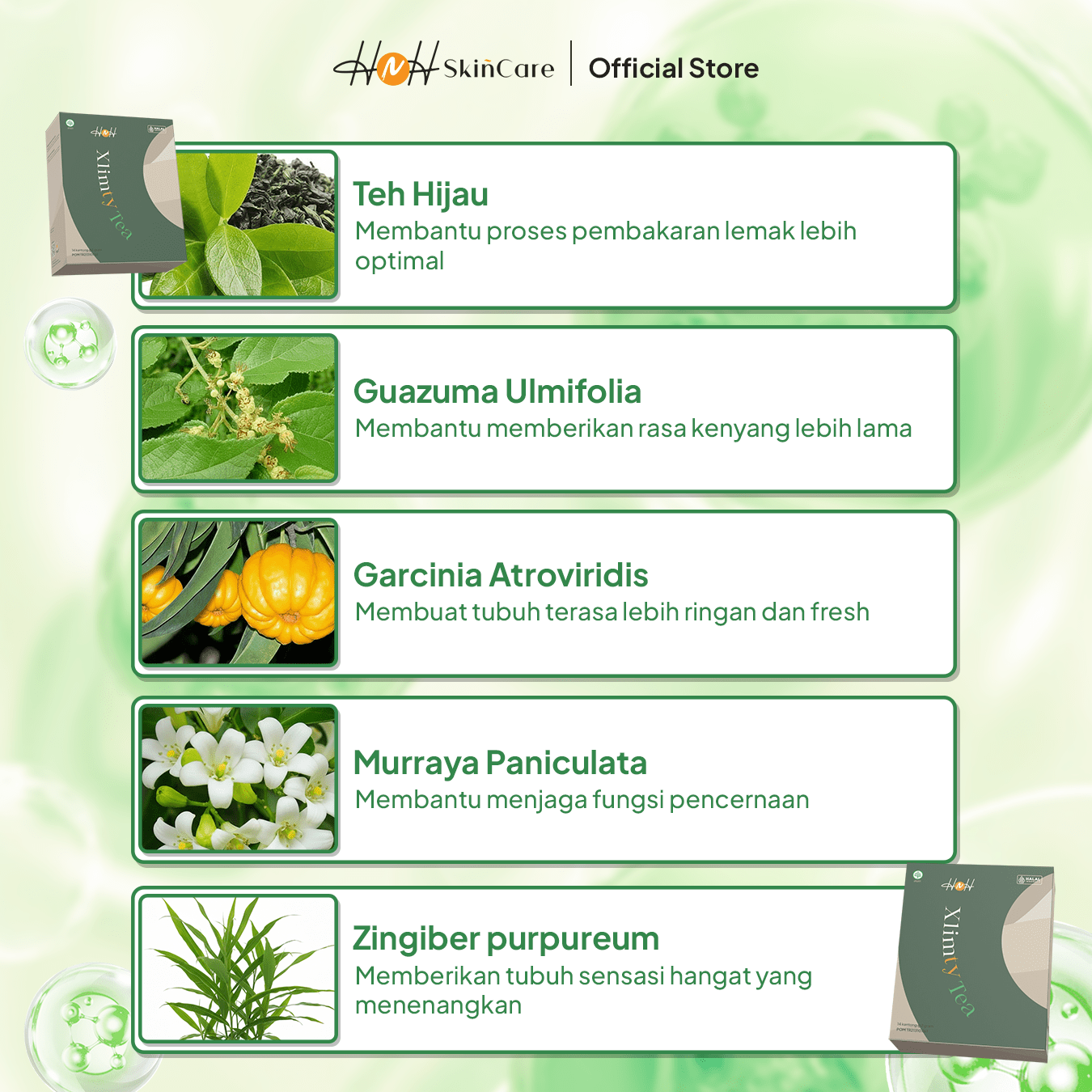 HNH - HNH Skincare - Xlimtea - Detox Tea - Teh Hijau Herbal - hnhskincare