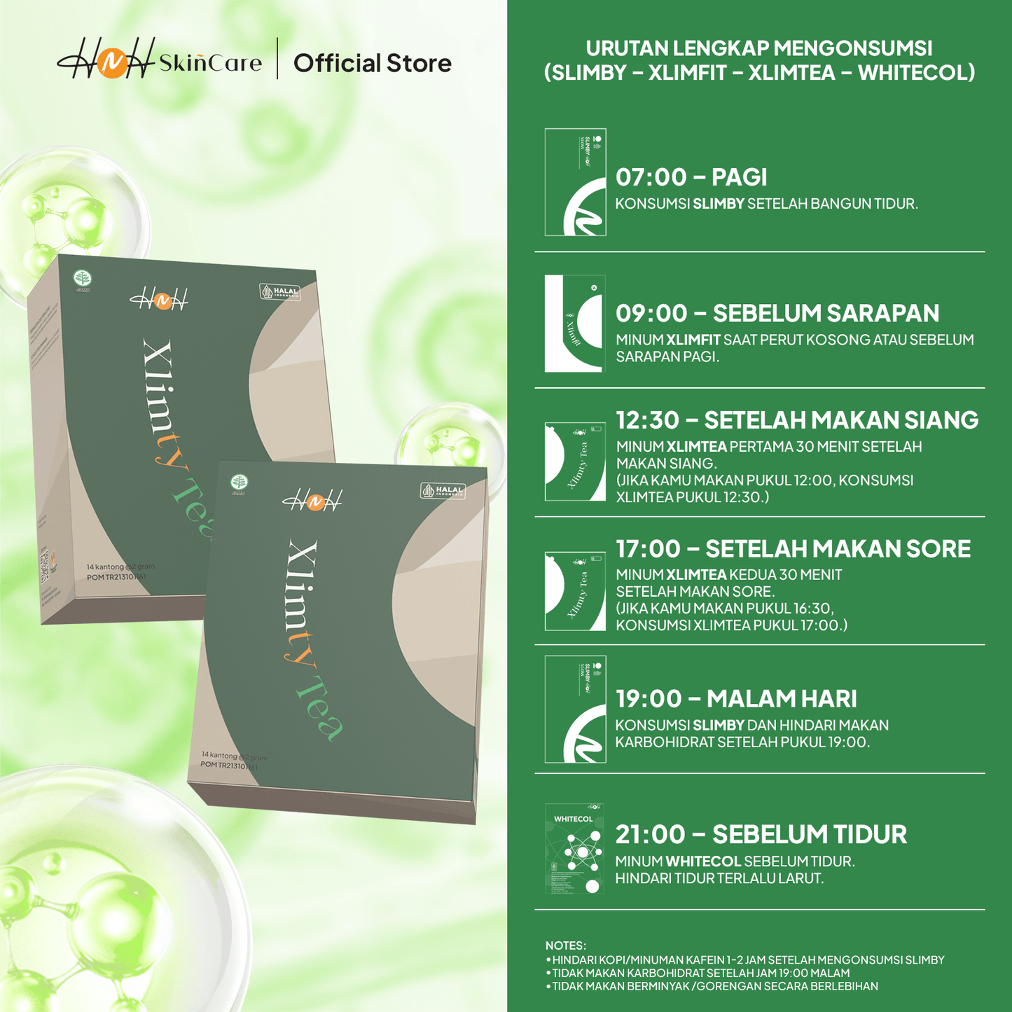 HNH - HNH Skincare - Xlimtea - Detox Tea - Teh Hijau Herbal - hnhskincare