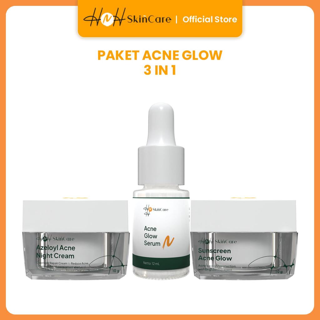 HNH Skincare - Acne Glow 3 in 1 Package / Paket Skincare untuk Kulit Berjerawat dan Berminyak - hnhskincare