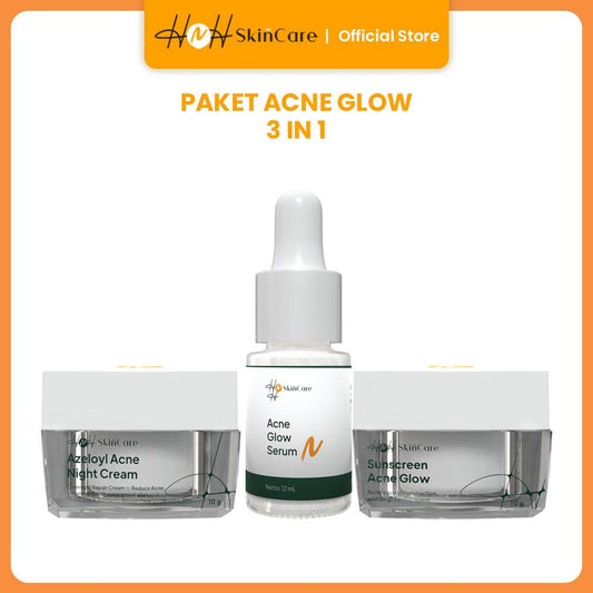 HNH Skincare - Acne Glow 3 in 1 Package / Paket Skincare untuk Kulit Berjerawat dan Berminyak - hnhskincare