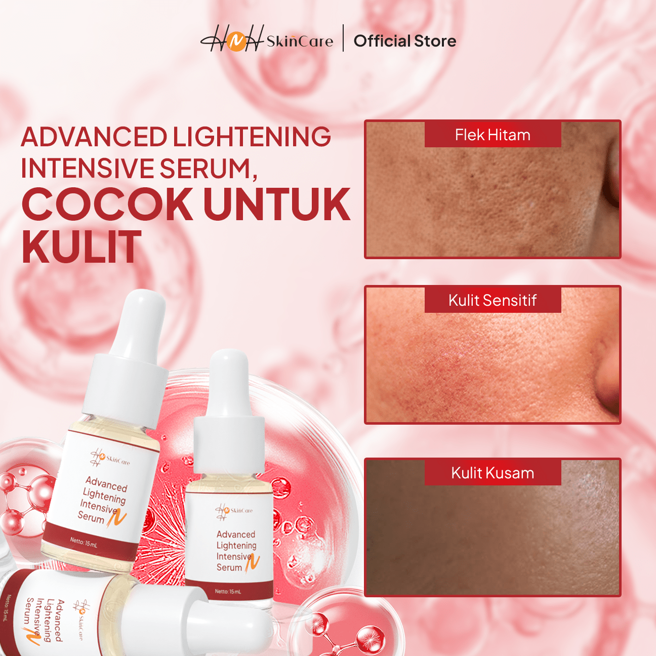 HNH Skincare - Advanced Lightening Intensive Serum - Brightening Serum Mencerahkan untuk Flek Hitam - hnhskincare