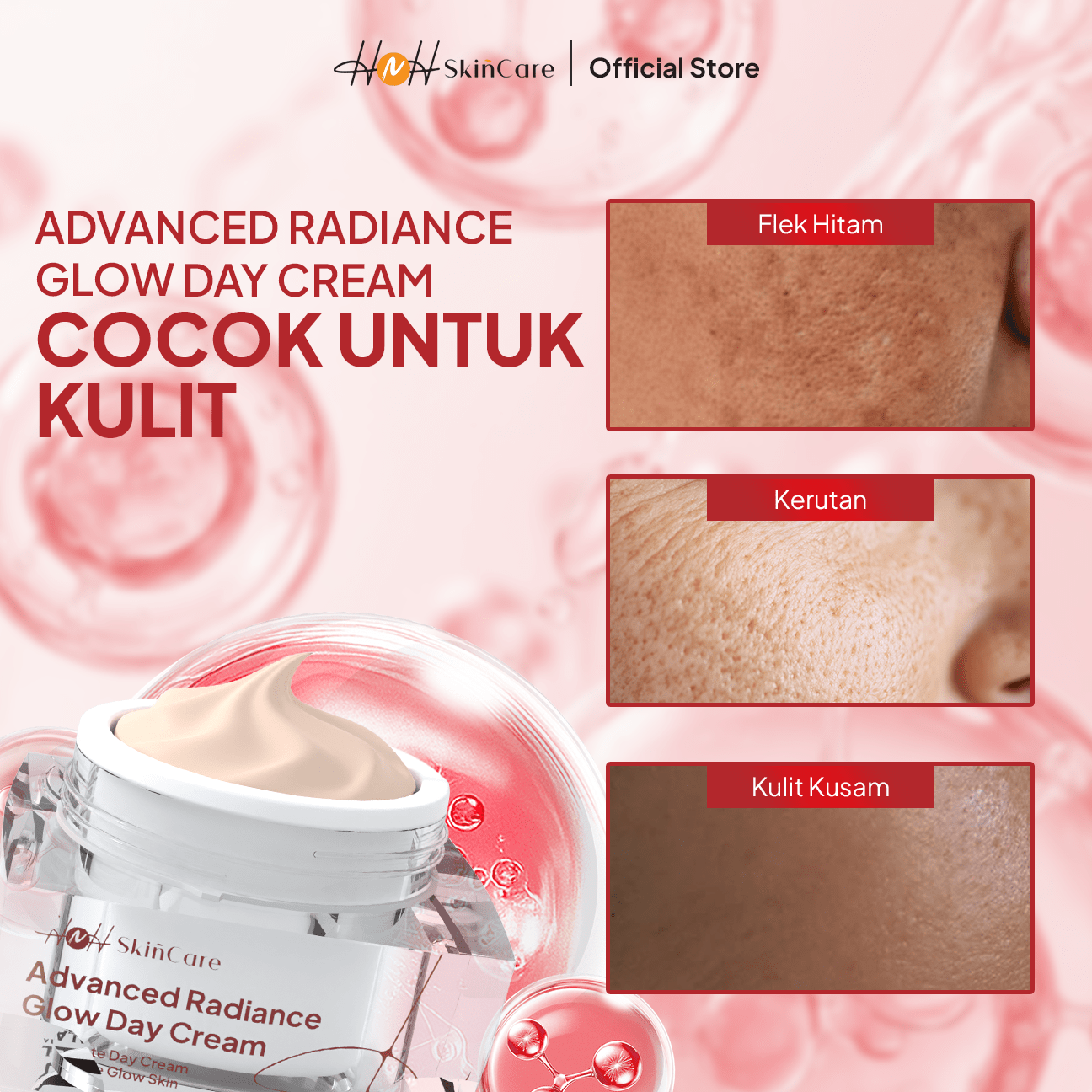HNH Skincare - Advanced Radiance Glow Day Cream - Day Cream Tone Up untuk Mencerahkan Wajah - hnhskincare