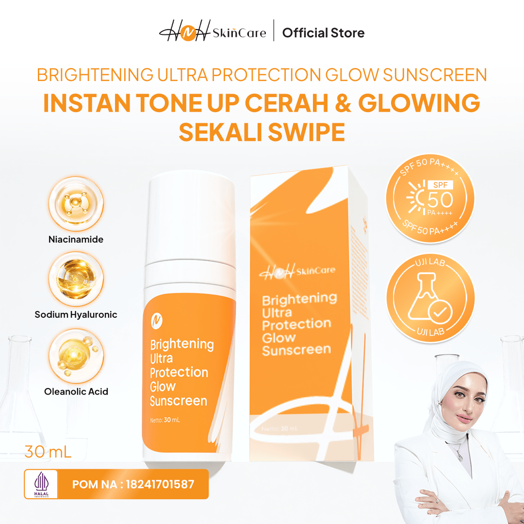 HNH Skincare - Brightening Ultra Protection Glow Sunscreen - Sunscreen Wajah SPF 50 PA++++ - hnhskincare