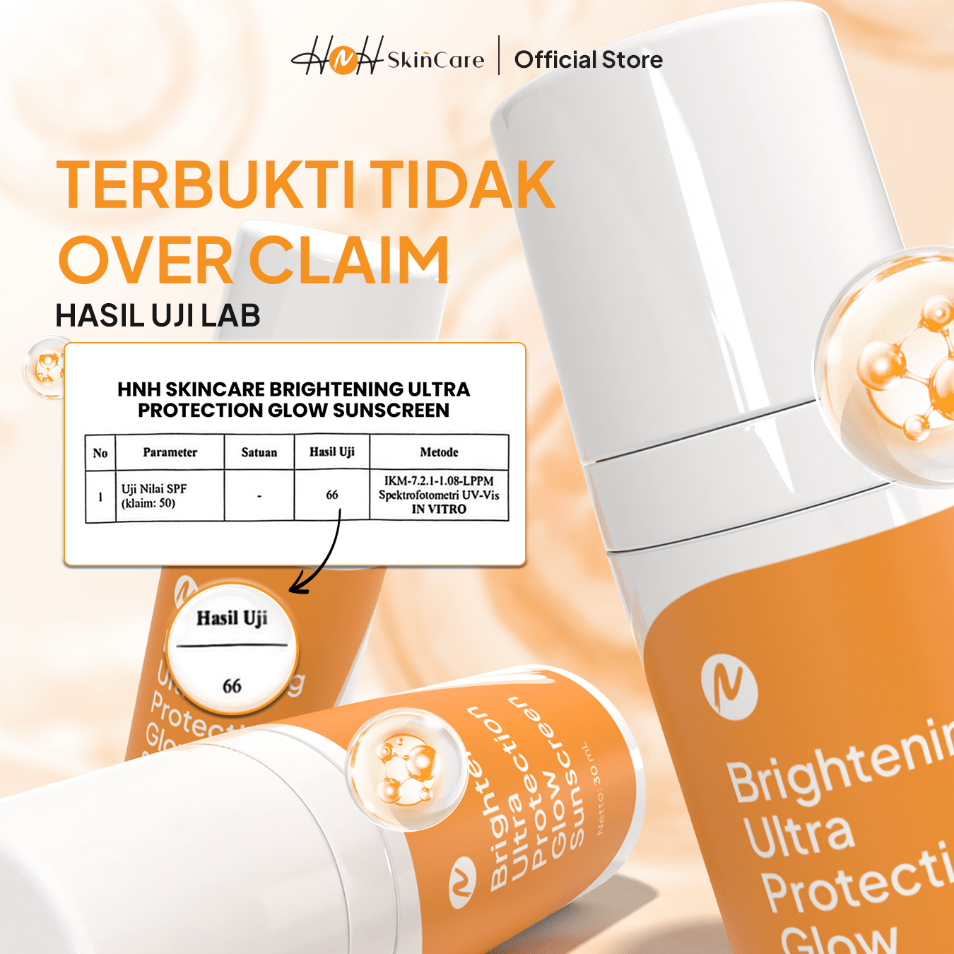 HNH Skincare - Brightening Ultra Protection Glow Sunscreen - Sunscreen Wajah SPF 50 PA++++ - hnhskincare