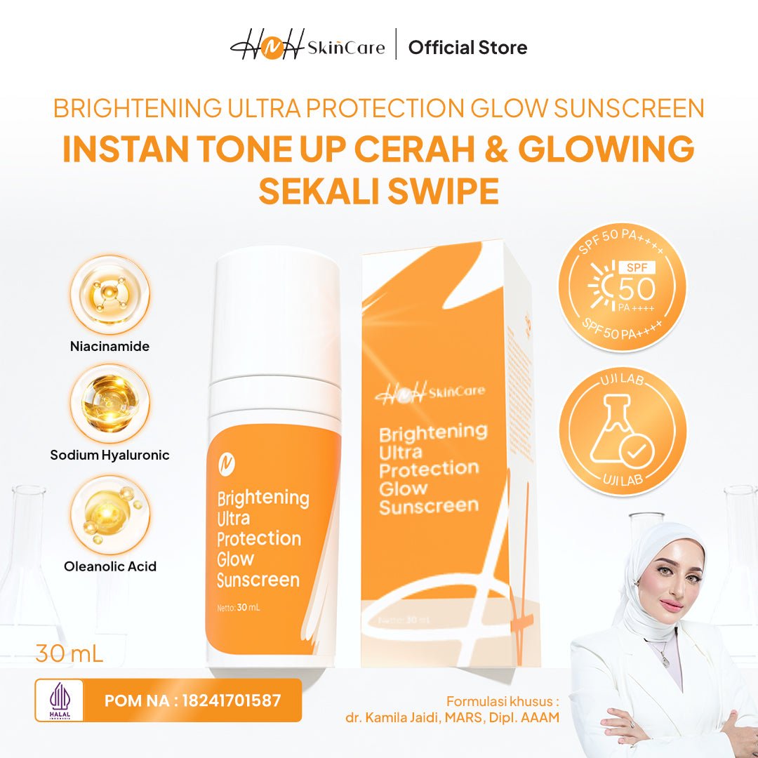 HNH Skincare - Brightening Ultra Protection Glow Sunscreen - Sunscreen Wajah SPF 50 PA++++ - hnhskincare
