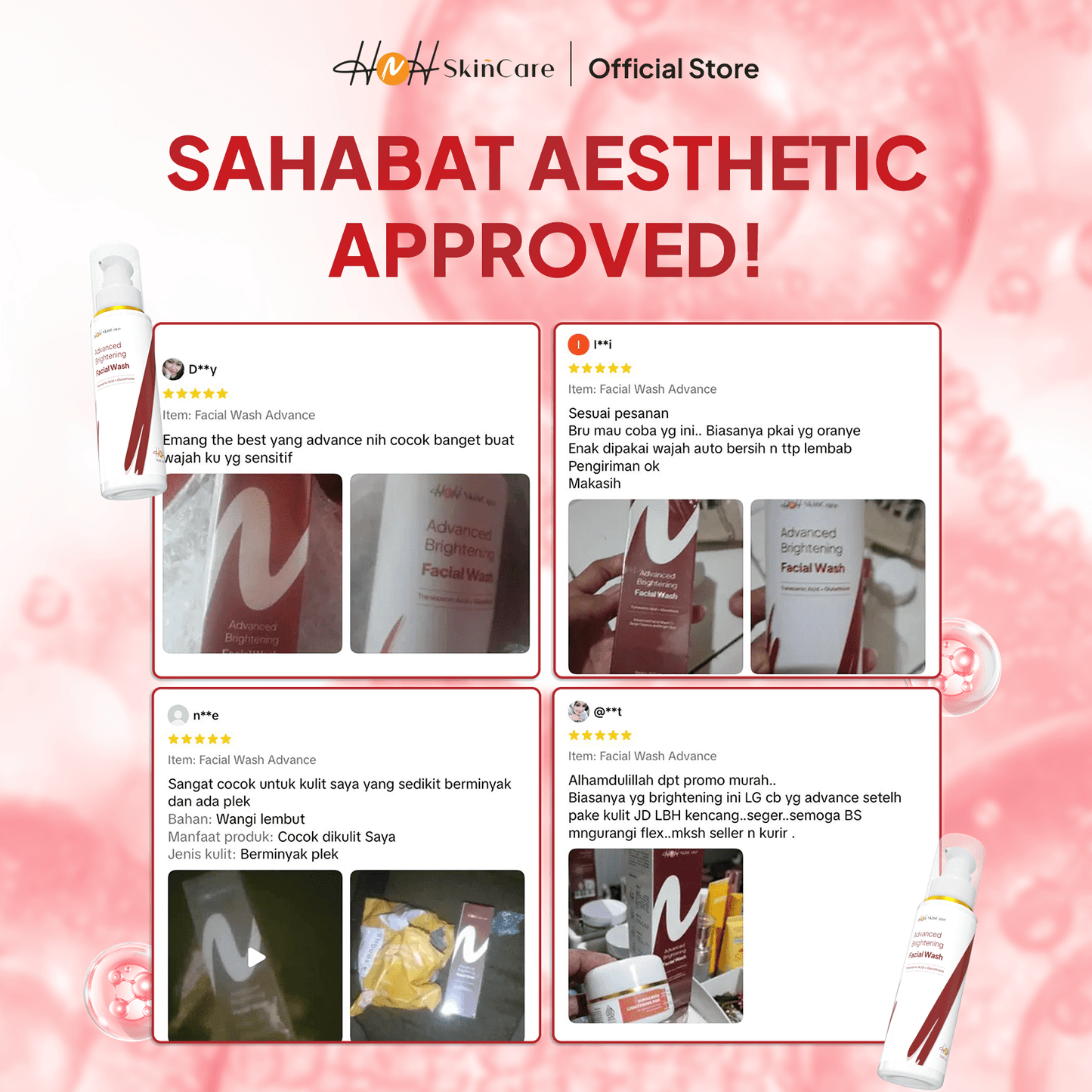 HNH Skincare - Bundling 2 Advanced Brightening Facial Wash - Sabun Cuci Muka Mencerahkan Wajah untuk Flek Hitam - hnhskincare