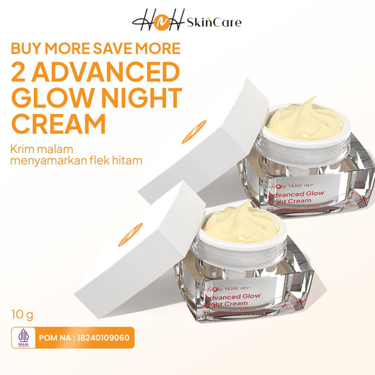 HNH Skincare - Bundling 2 Advanced Glow Night Cream - Krim Malam Glowing Mencerahkan dan Menyamarkan Flek Hitam - hnhskincare