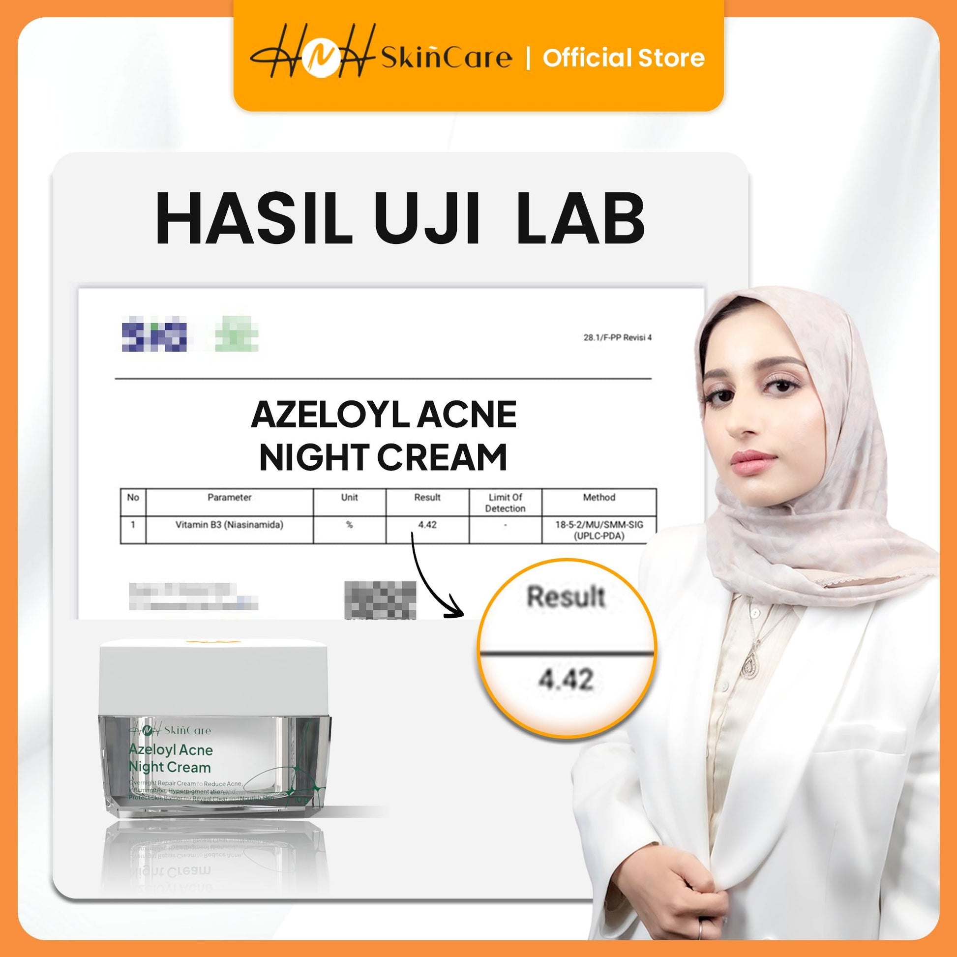 HNH Skincare - Bundling 2 Azeloyl Acne Night Cream - Krim Malam Jerawat dan Bekas Jerawat dengan Tekstur Ringan - hnhskincare