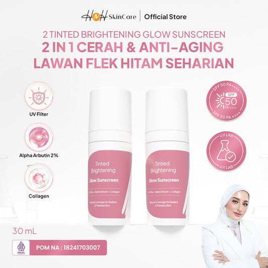 HNH Skincare - Bundling 2 Tinted Brightening Glow Sunscreen - Tinted Sunscreen SPF 50 PA++++ Skin Tint - hnhskincare