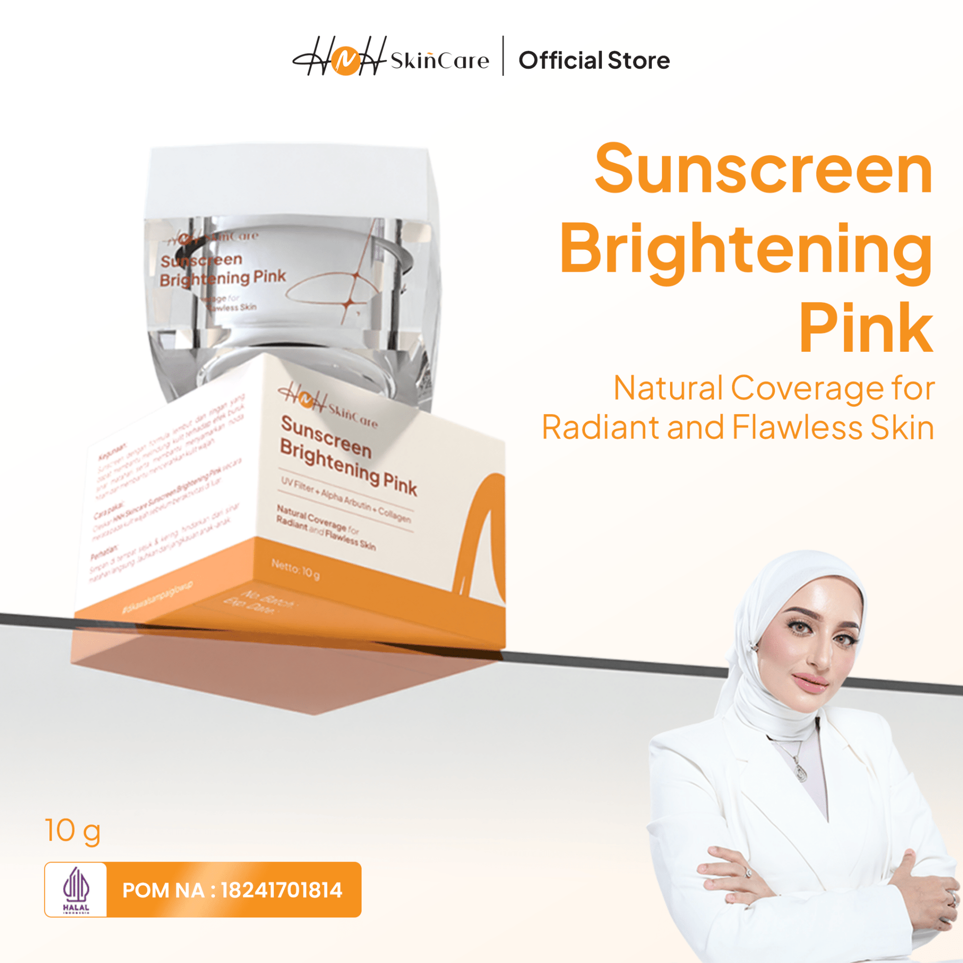 HNH Skincare - Bundling 3 Sunscreen Brightening Pink - Tone Up Sunscreen Wajah SPF 50 PA++++ untuk Kulit Kusam - hnhskincare