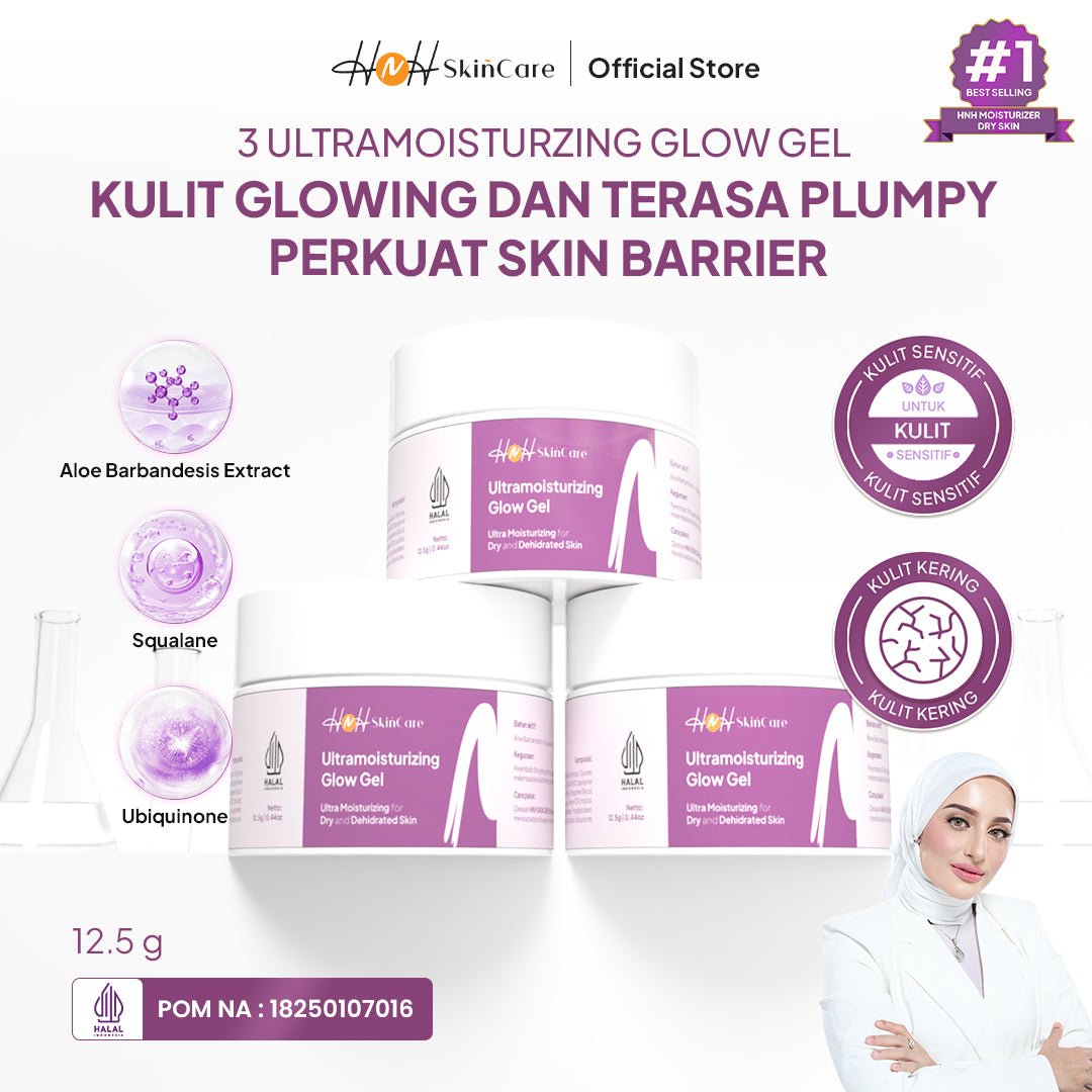 HNH Skincare - Bundling 3 Ultramoisturizing Glow Gel - Moisturizer Pelembab Wajah untuk Kulit Kering Sensitif - hnhskincare