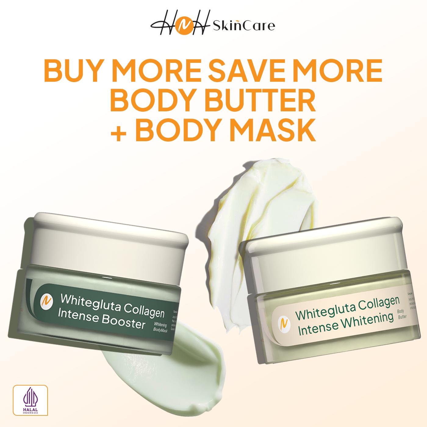 HNH SKincare - Bundling Day And Night Body Care (Whitegluta Collagen Intense Brightening Day Body Butter & Whitegluta Collagen Intense Booster Body Mask) - hnhskincare