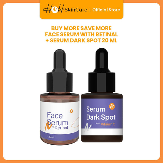 HNH Skincare - Bundling Serum Dark Spot with Vitamin C & Face Serum with Retinal - Alternatif Serum Retinol untuk Menyamarkan Kerutan - hnhskincare