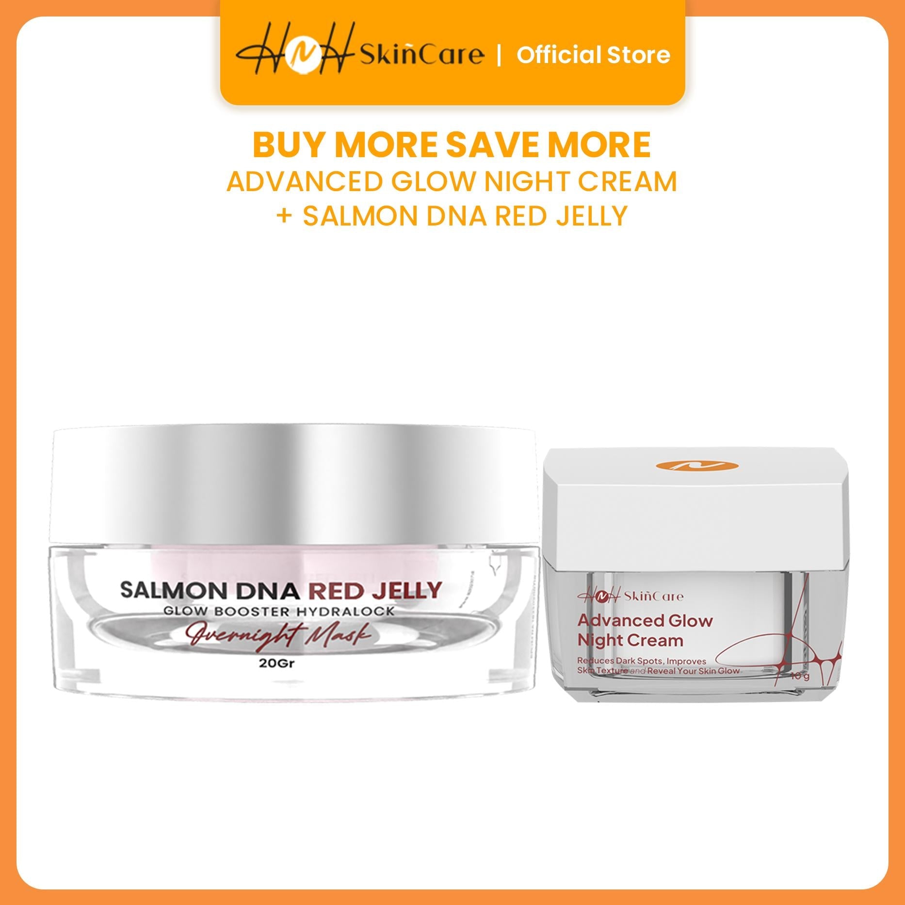 HNH Skincare - Buy 1 Advanced Glow Night Cream Get 1 Free DNA Salmon Active Red Jelly Booster Signature By Kamila - hnhskincare
