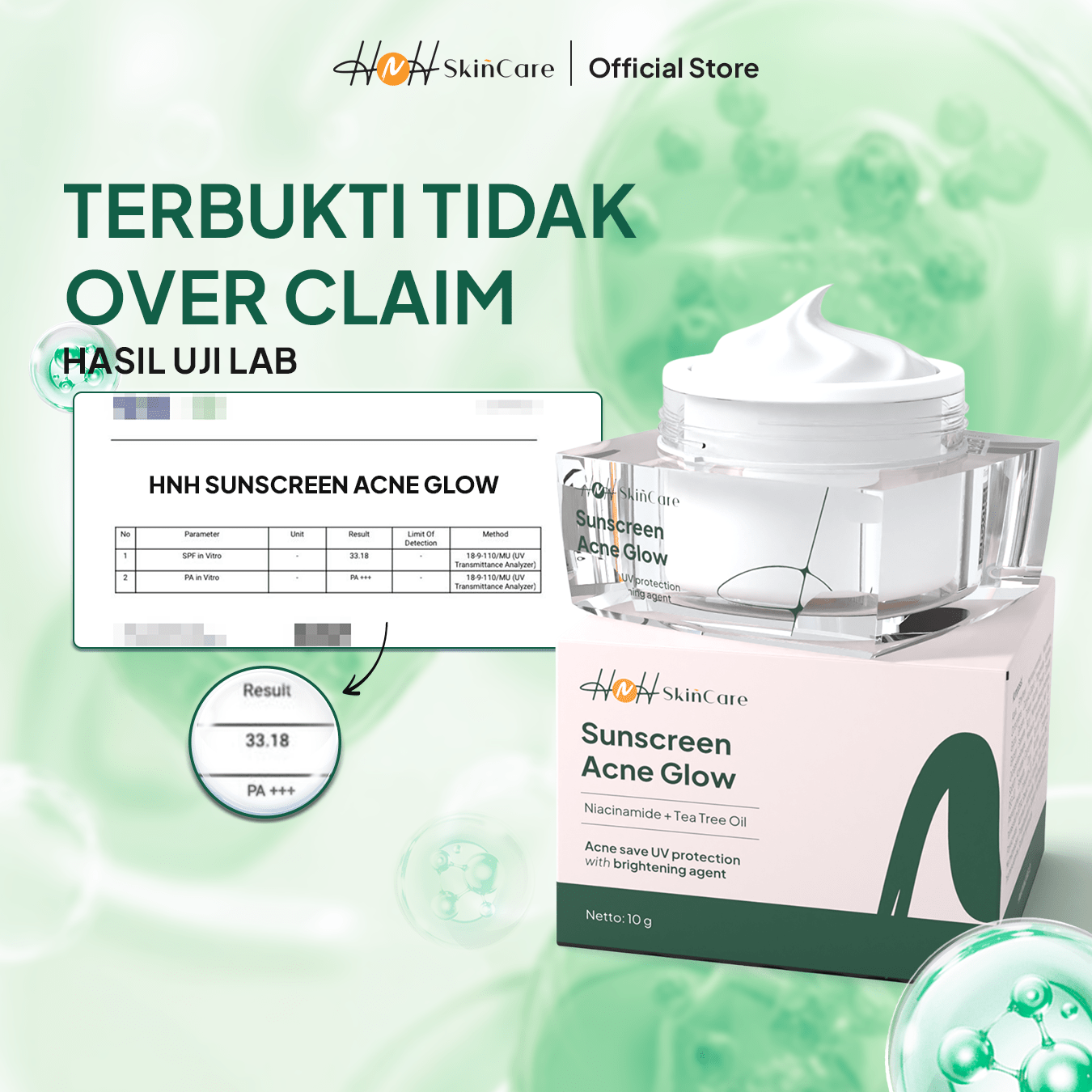 HNH Skincare - Buy 1 Sunscreen Acne Glow SPF 30 PA+++ Get 1 Free Moisturizer Gel - hnhskincare