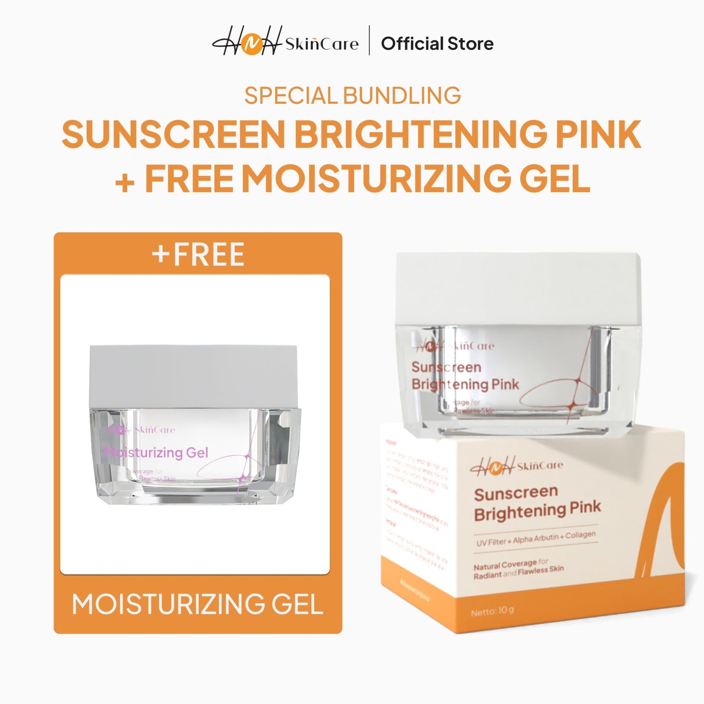 HNH Skincare - Buy 1 Sunscreen Brightening Pink SPF 50 PA++++ Get 1 Free Moisturizer - hnhskincare