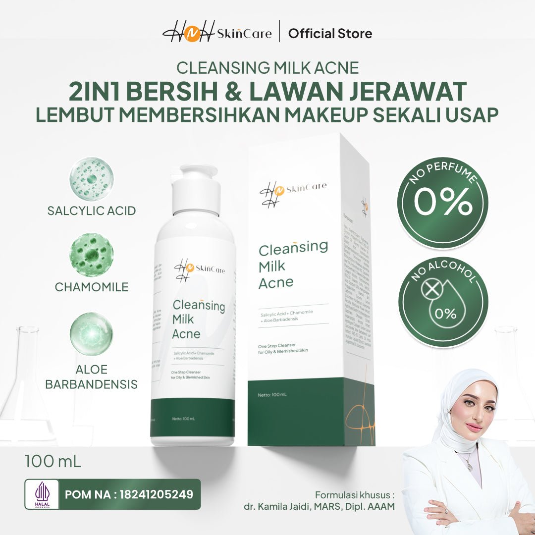 HNH Skincare - Cleansing Milk Acne - Milk Cleanser Pembersih Wajah untuk Kulit Berjerawat - hnhskincare
