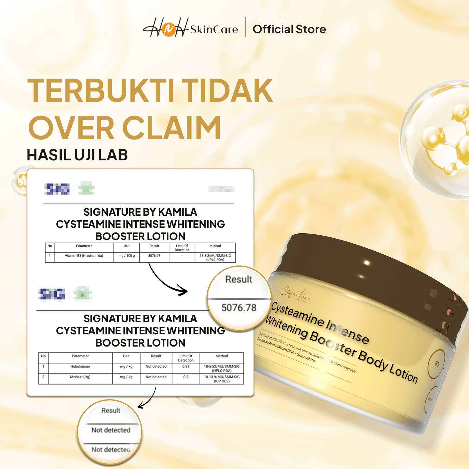HNH Skincare - Cysteamine Body Lotion | HNH Skincare | Paket HB Dosting Pencerah Kulit | Cysteamine Intense Whitening Booster Body Serum & Lotion - hnhskincare