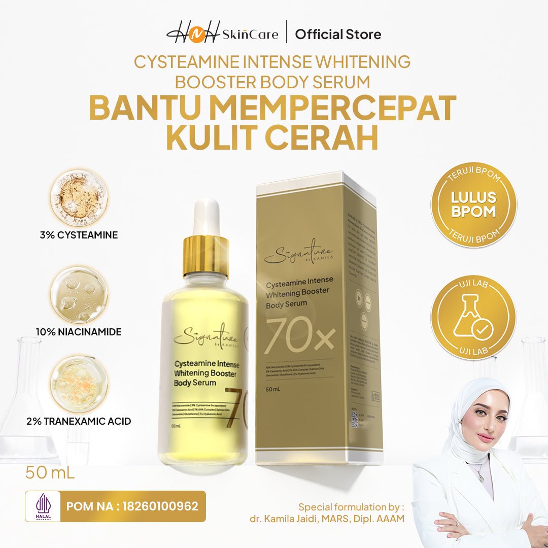HNH Skincare - Cysteamine Body Serum | HNH Skincare | Paket HB Dosting Pencerah Kulit | Cysteamine Intense Whitening Booster Body Serum & Lotion - hnhskincare