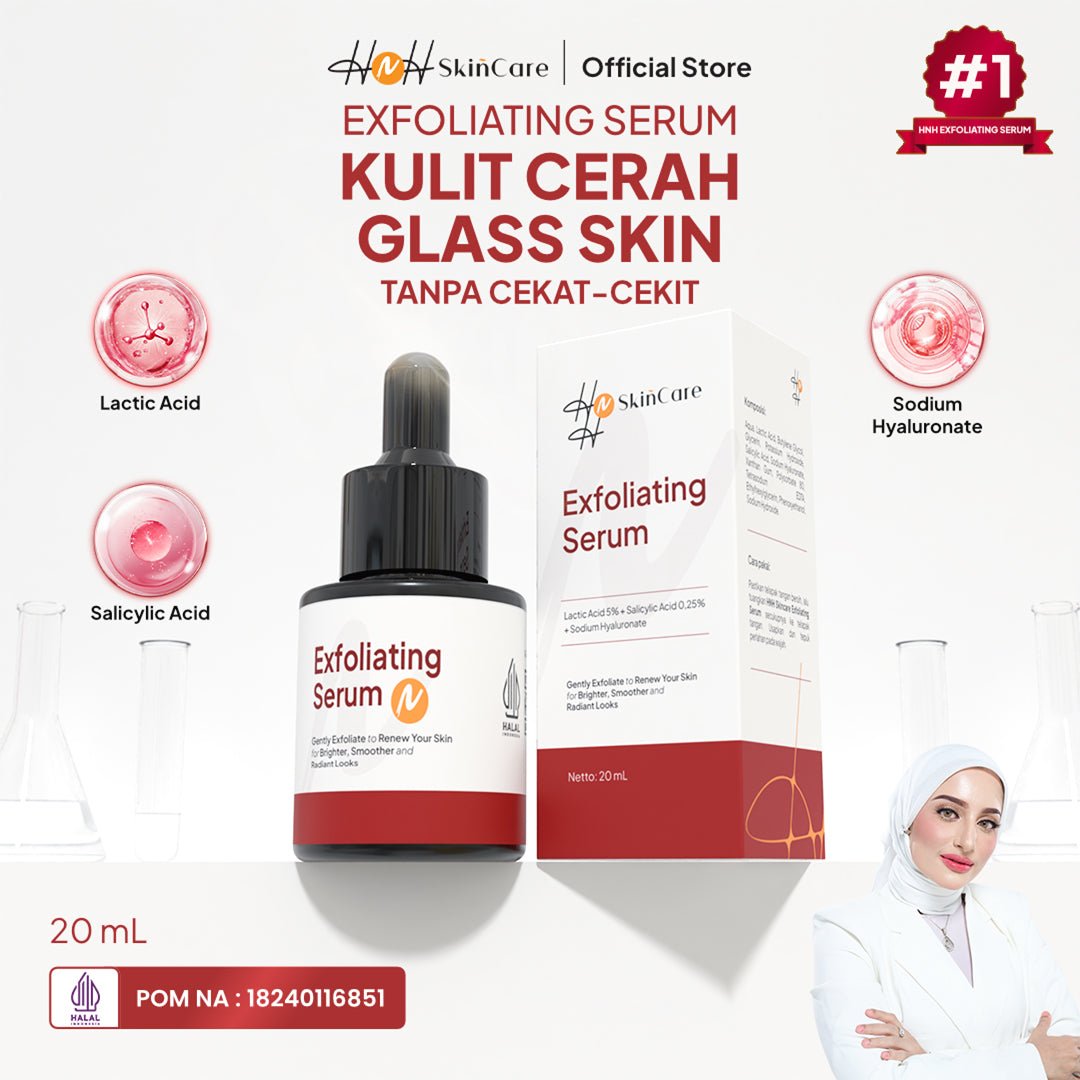 HNH Skincare - Exfoliating Serum - Eksfoliasi Wajah Mencerahkan, Membantu Mengangkat Sel Kulit Mati - hnhskincare