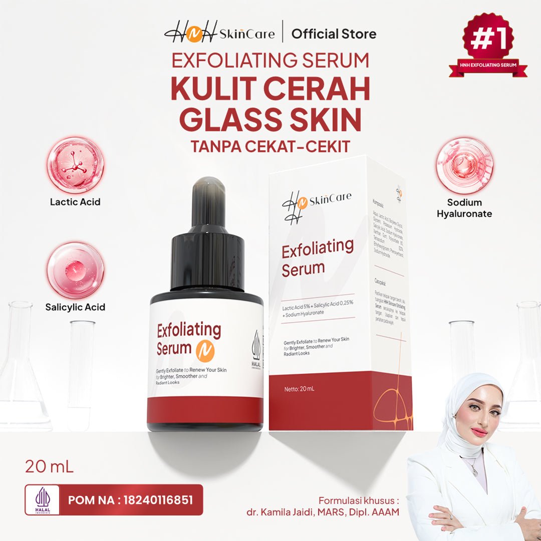 HNH Skincare - Exfoliating Serum - Eksfoliasi Wajah Mencerahkan, Membantu Mengangkat Sel Kulit Mati - hnhskincare