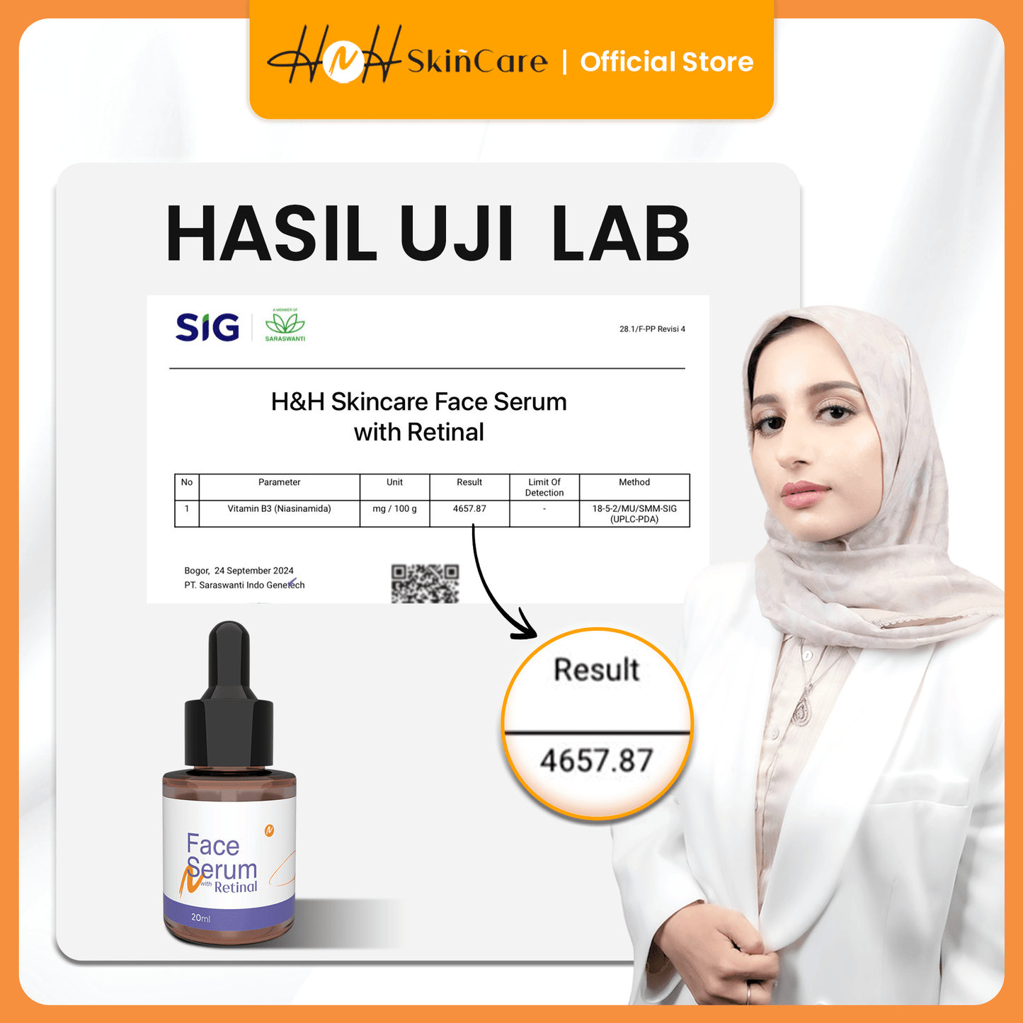 HNH Skincare - Face Serum with Retinal - Alternatif Serum Retinol untuk Menyamarkan Kerutan - hnhskincare
