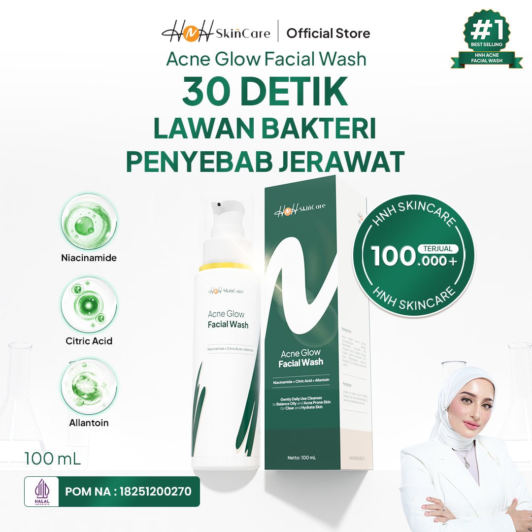 HNH Skincare - Facial Wash Acne Glow - Sabun Cuci Muka Gentle untuk Kulit Berminyak & Berjerawat - hnhskincare